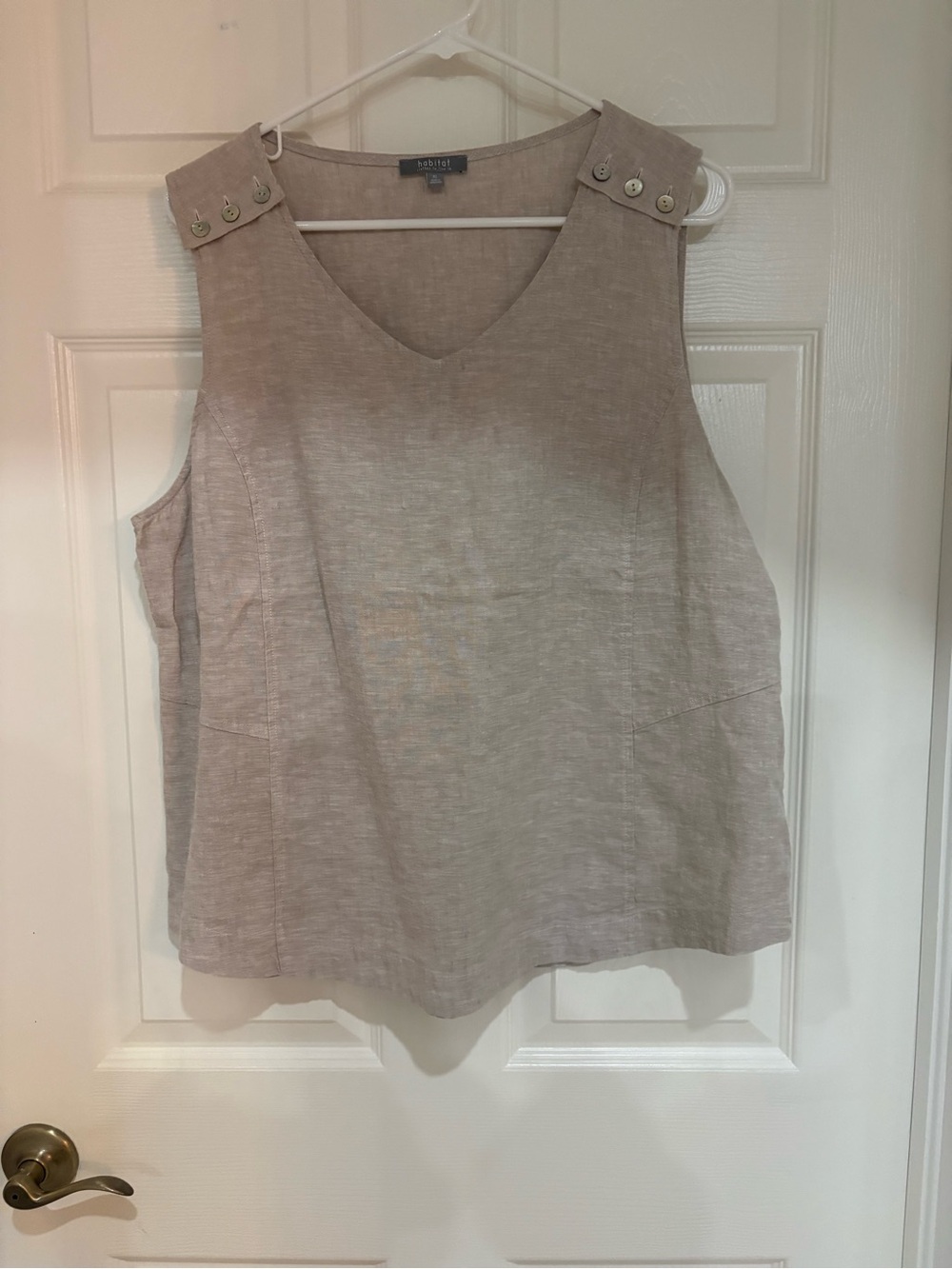 Habitat Clothes to Live In Oatmeal Linen Blend Top XL NWT